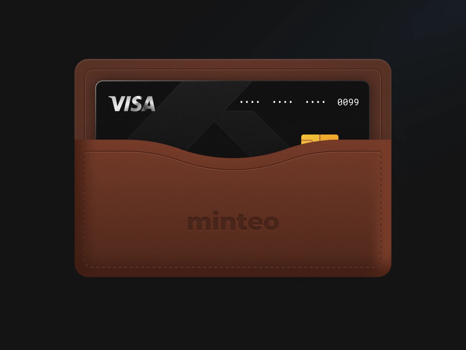 Render de la tarjeta Visa de Minteo.