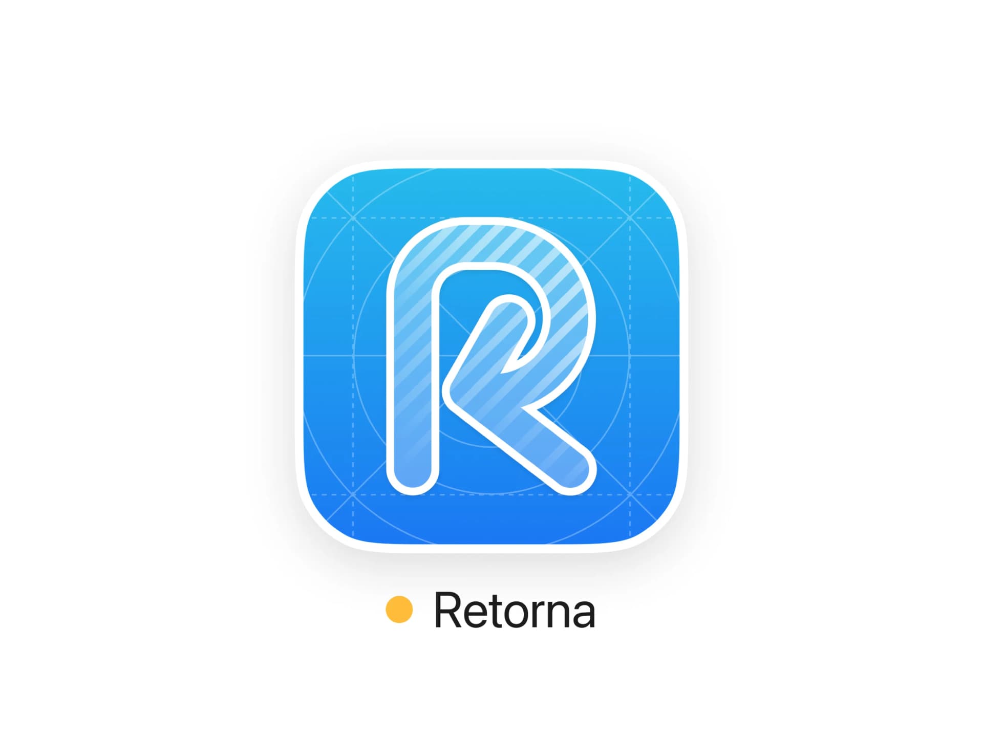 Construcción del ícono de la app de Retorna.